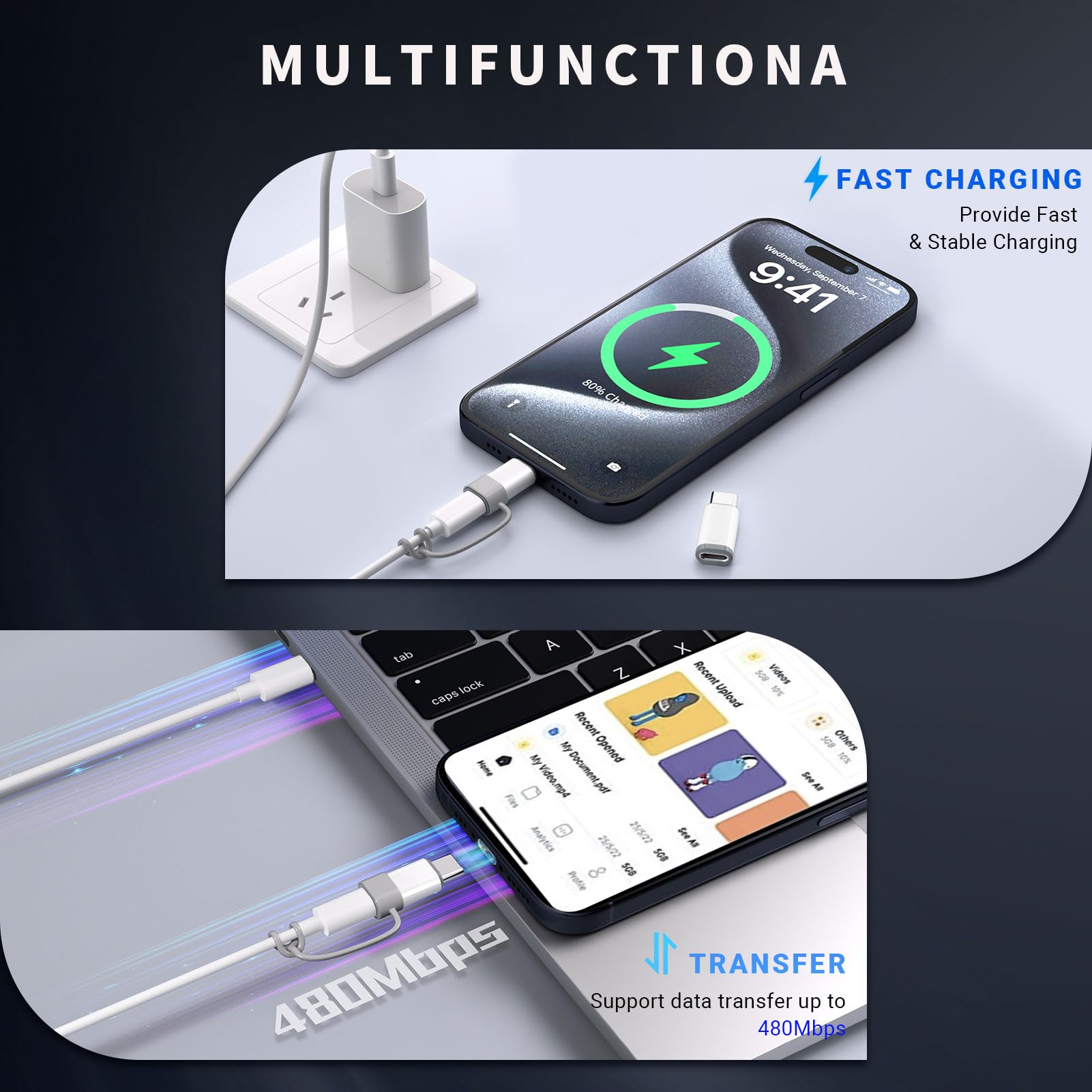 Amazon.com: 4 Pack Lightning to USB C Charge Adapter for iPhone 15